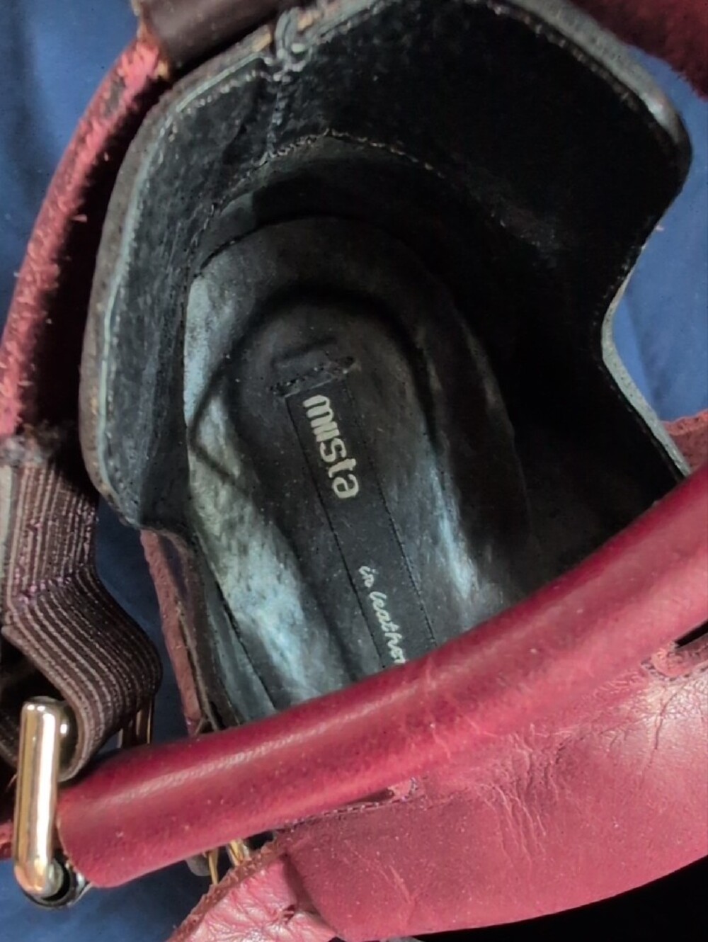 Miista Burgundy and Red Cutout Platform Heeled Boots - Picture 2 of 9